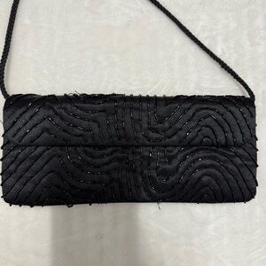 Bijoux Terner Elegant beaded Black Clutch Bag